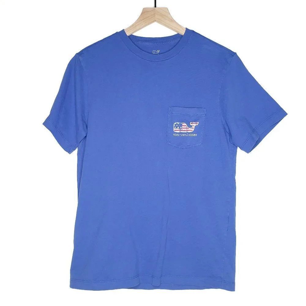 Vineyard Vines Americana Whale Pocket Tee Blue XS T-Shirt Short Sleeve